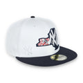 New Era New York Yankees State View E1 59FIFTY-White/Navy product image 1, provided for visual reference and product detail
