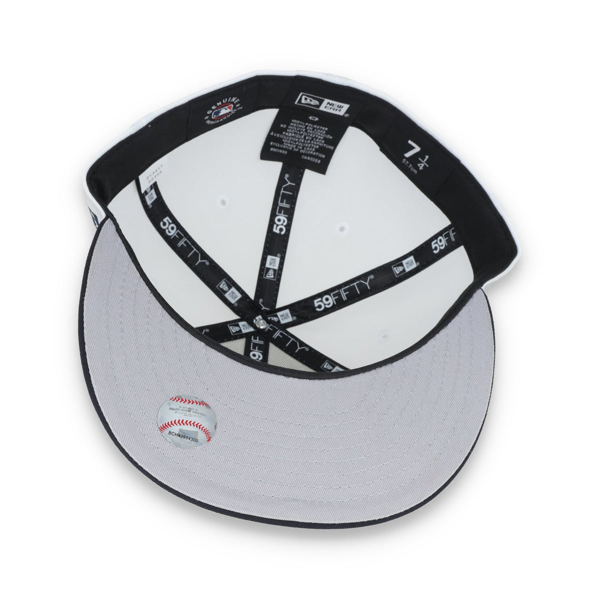 New Era New York Yankees State View E1 59FIFTY-White/Navy product image 7, provided for visual reference and product detail