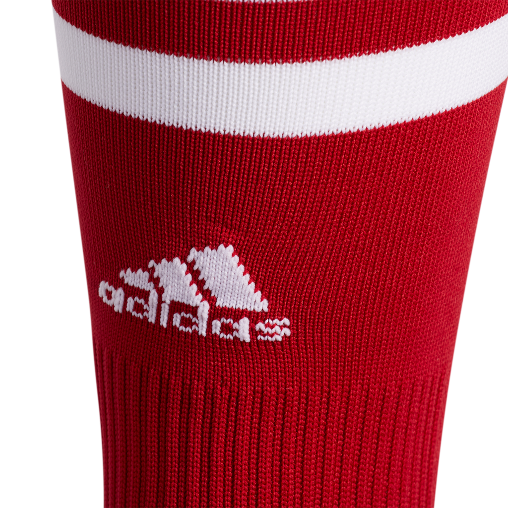 Adidas 3 Stripe Hoop Socks-Red/White product image 2, provided for visual reference and product detail review