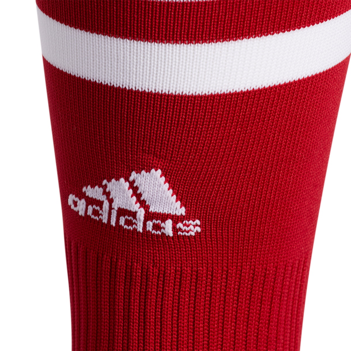 Adidas 3 Stripe Hoop Socks-Red/White product image 2, provided for visual reference and product detail review