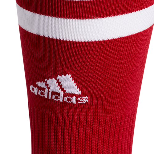 Adidas 3 Stripe Hoop Socks-Red/White product image 2, provided for visual reference and product detail review
