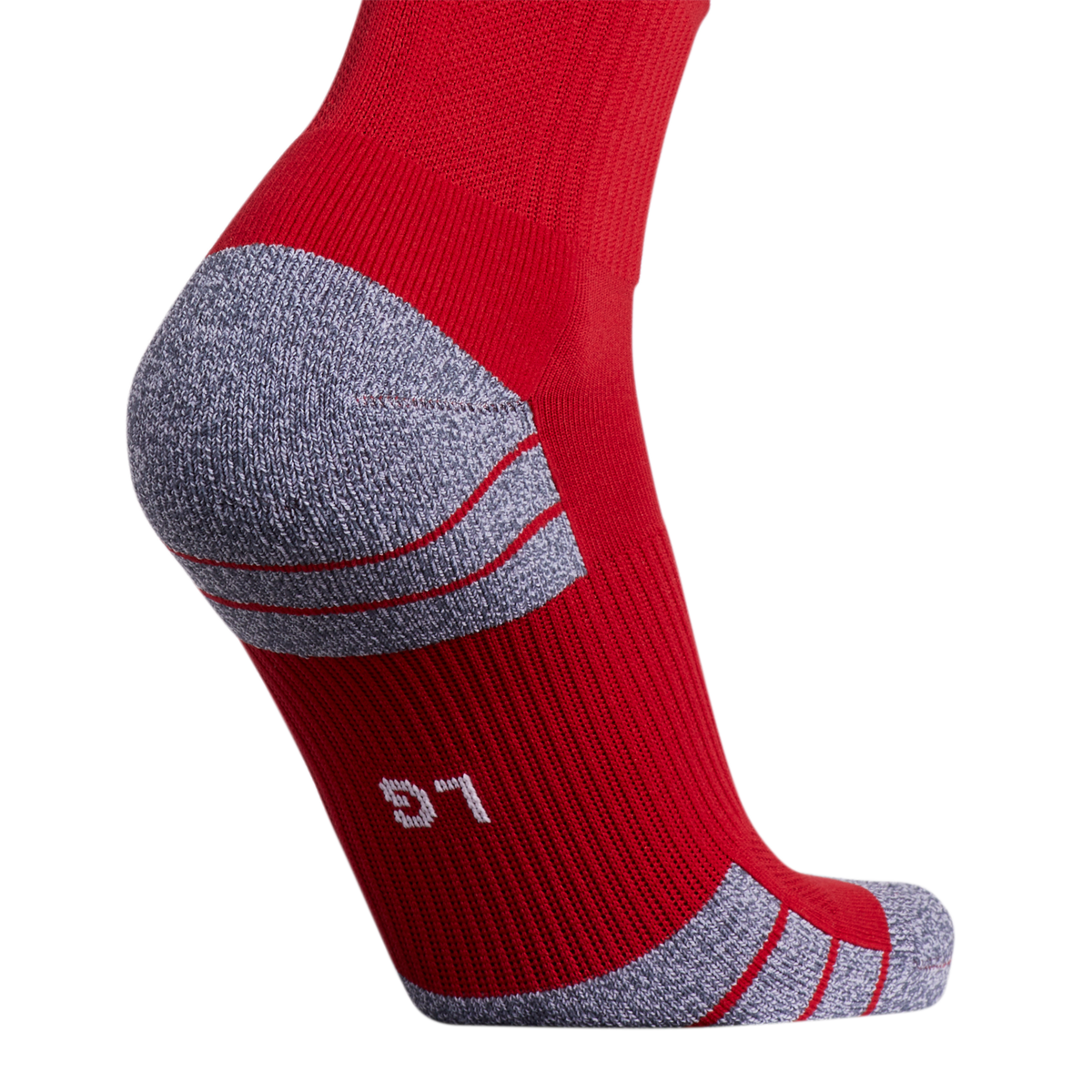 Adidas 3 Stripe Hoop Socks-Red/White product image 5, provided for visual reference and product detail review