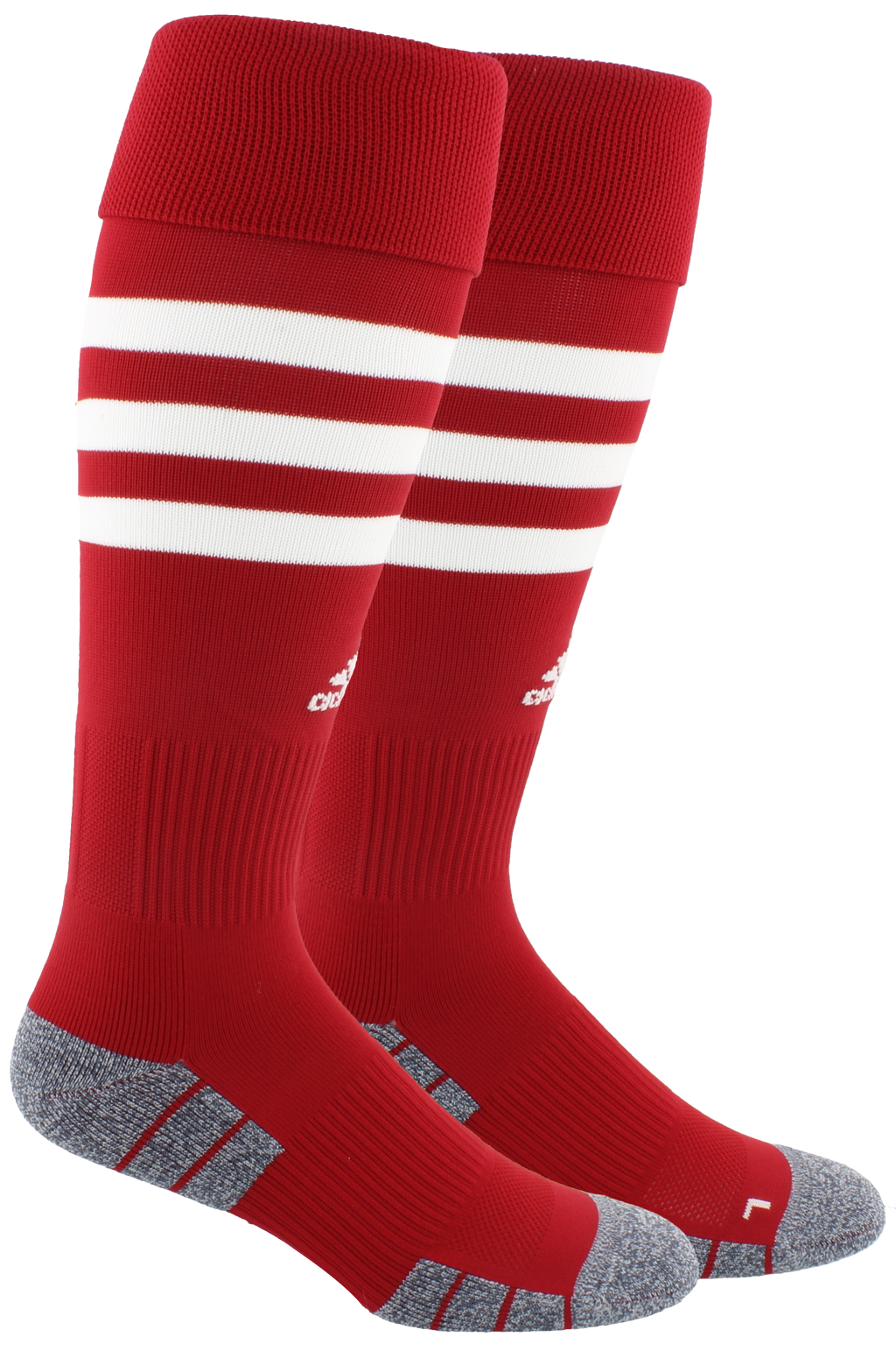 Adidas 3 Stripe Hoop Socks-Red/White product image 3, provided for visual reference and product detail review