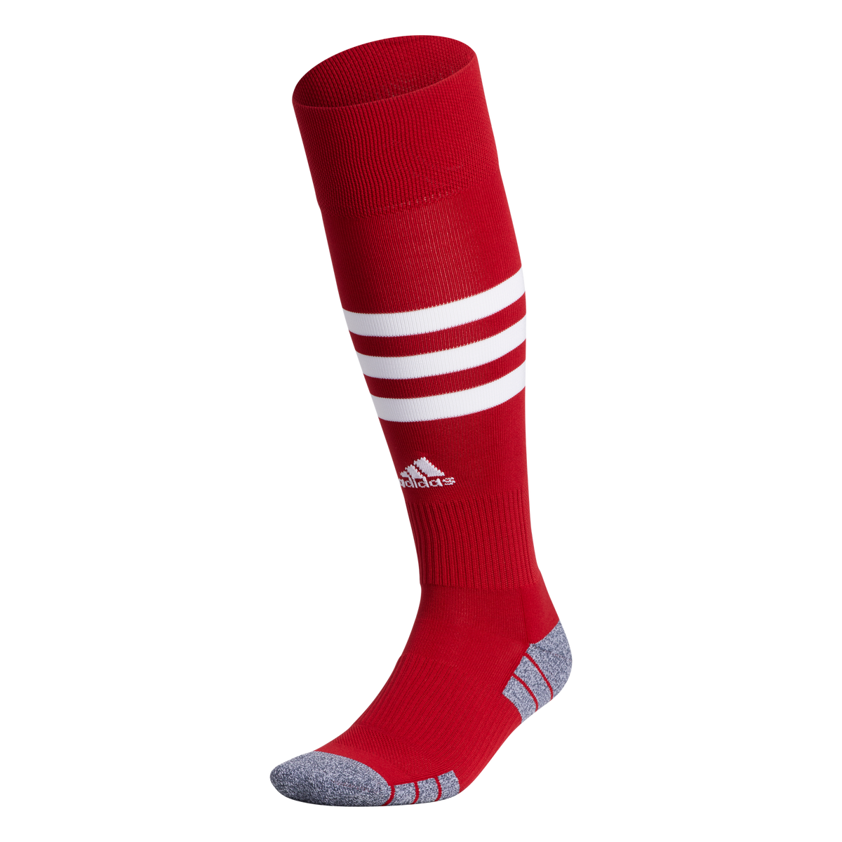 Adidas 3 Stripe Hoop Socks-Red/White product image 1, provided for visual reference and product detail review