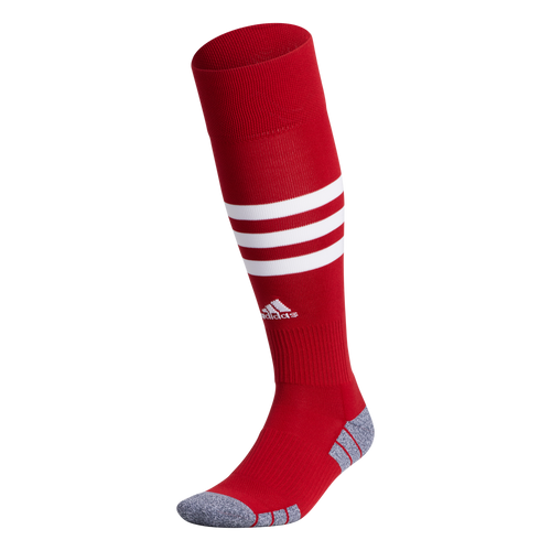 Adidas 3 Stripe Hoop Socks-Red/White product image 1, provided for visual reference and product detail review