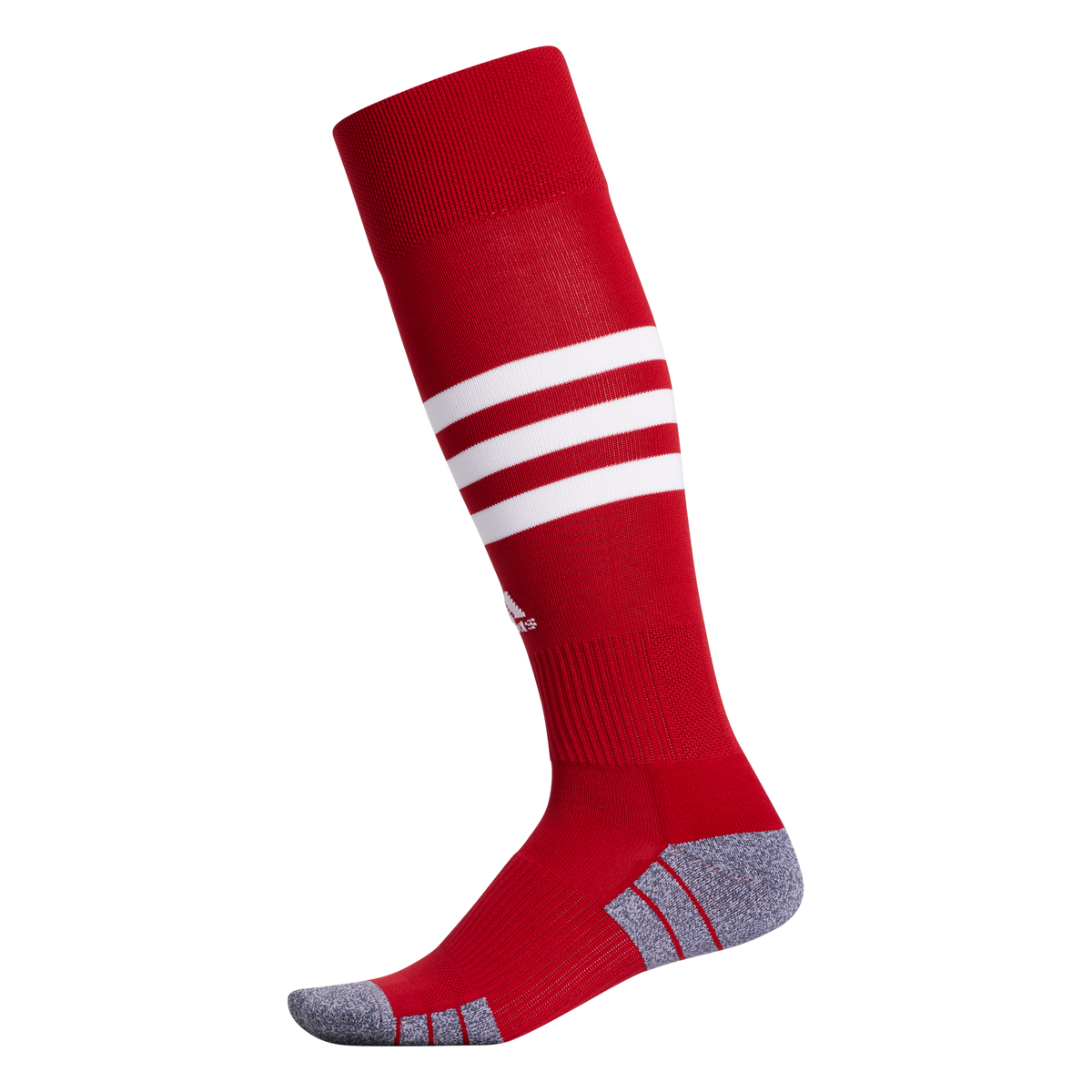 Adidas 3 Stripe Hoop Socks-Red/White product image 4, provided for visual reference and product detail review