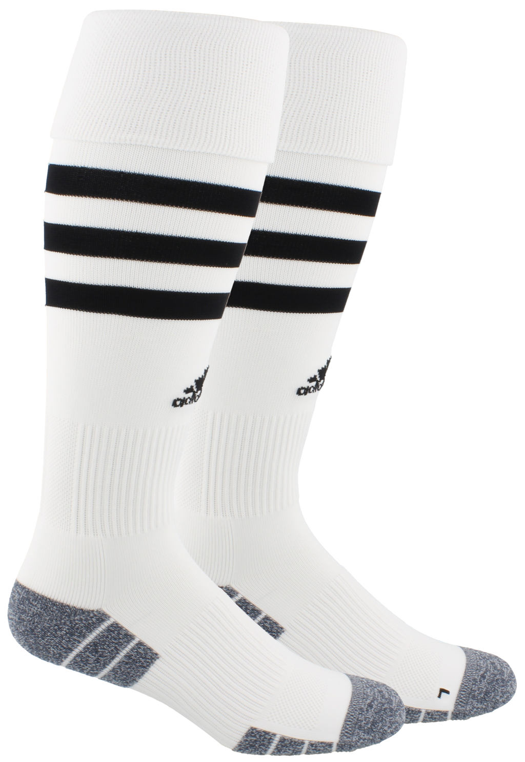 Adidas 3 Stripe Hoop Socks-White/Black product image 3, provided for visual reference and product detail review