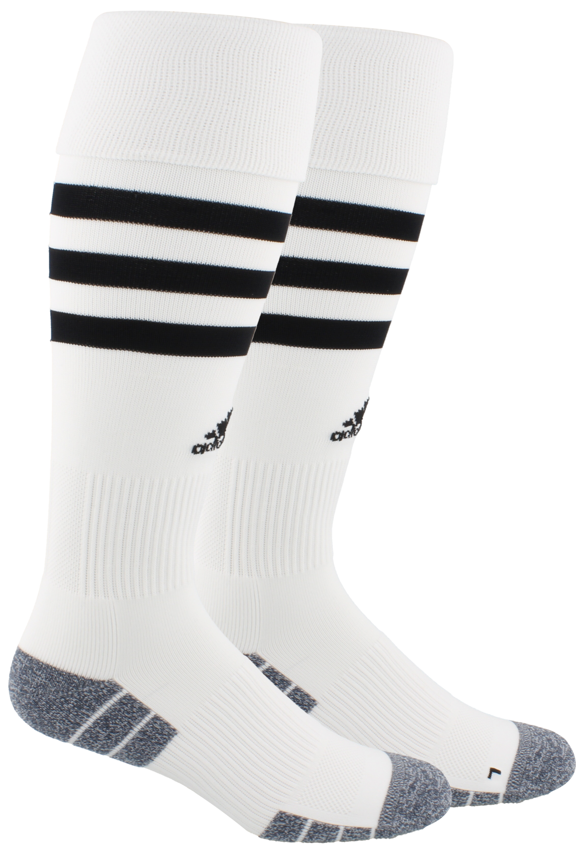 Adidas 3 Stripe Hoop Socks-White/Black product image 3, provided for visual reference and product detail review