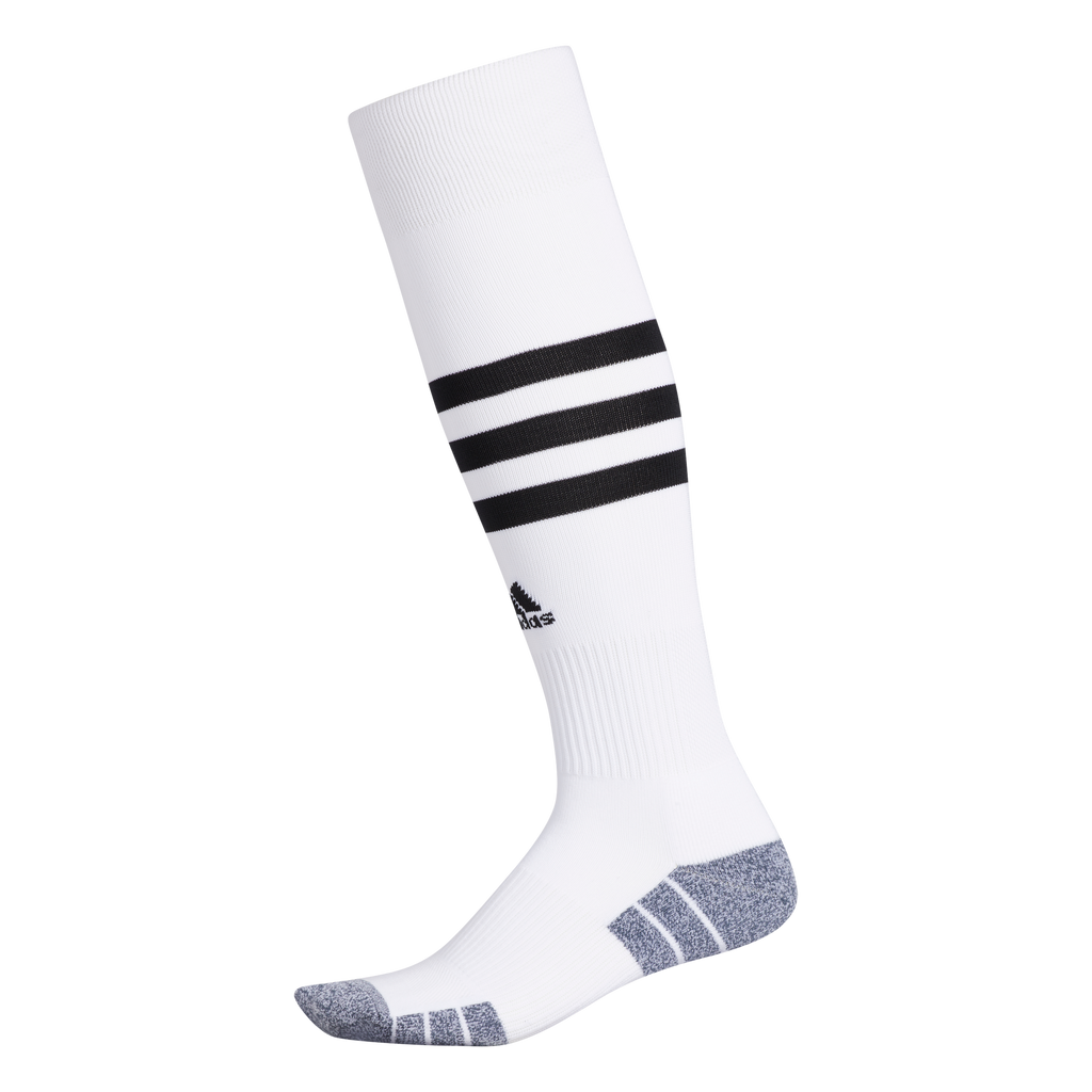 Adidas 3 Stripe Hoop Socks-White/Black product image 2, provided for visual reference and product detail review