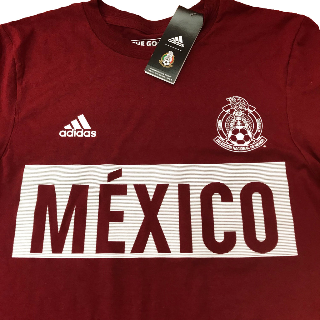 Adidas Mexico Bar T-Shirt (Burgandy) product image 3, provided for visual reference and product detail review