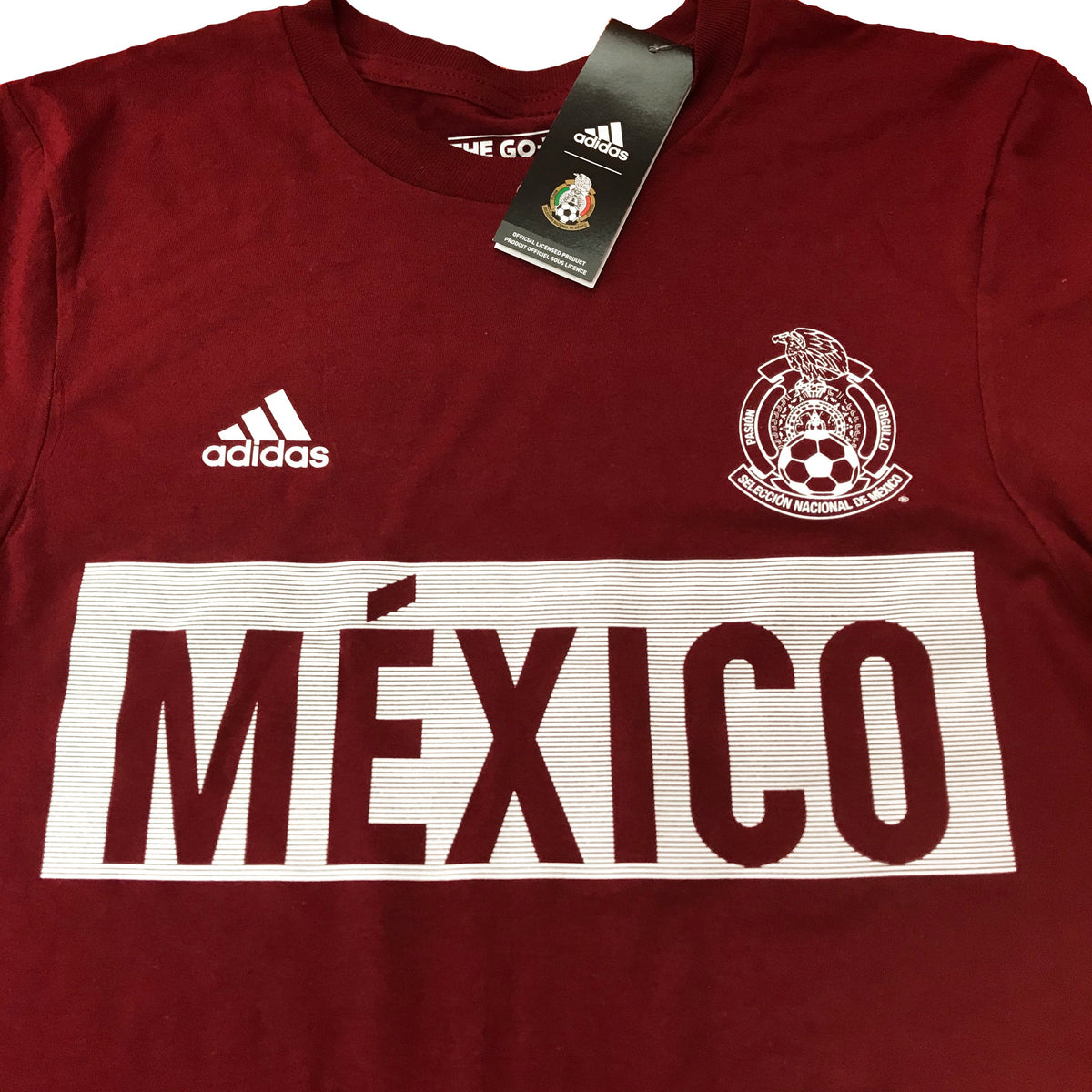 Adidas Mexico Bar T-Shirt (Burgandy) product image 3, provided for visual reference and product detail review