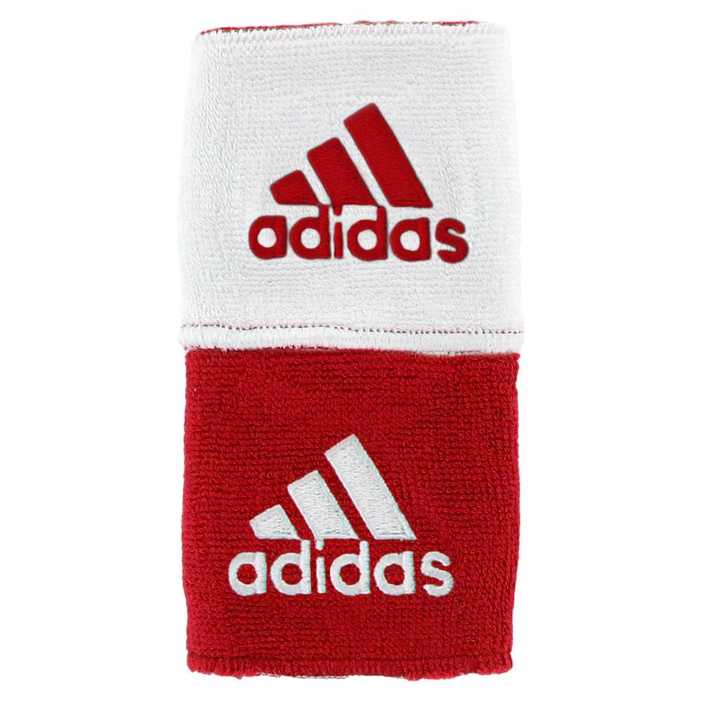 Adidas Climalite Reversible Wristbands - Red/White product image 1, provided for visual reference and product detail review