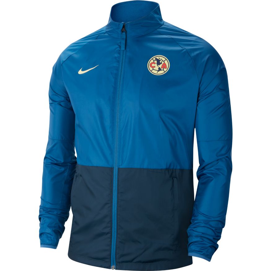 Nike Men Club America Repel Academy Soccer Jacket - Industrial Blue/Lemon Chiffon product image 1, provided for visual