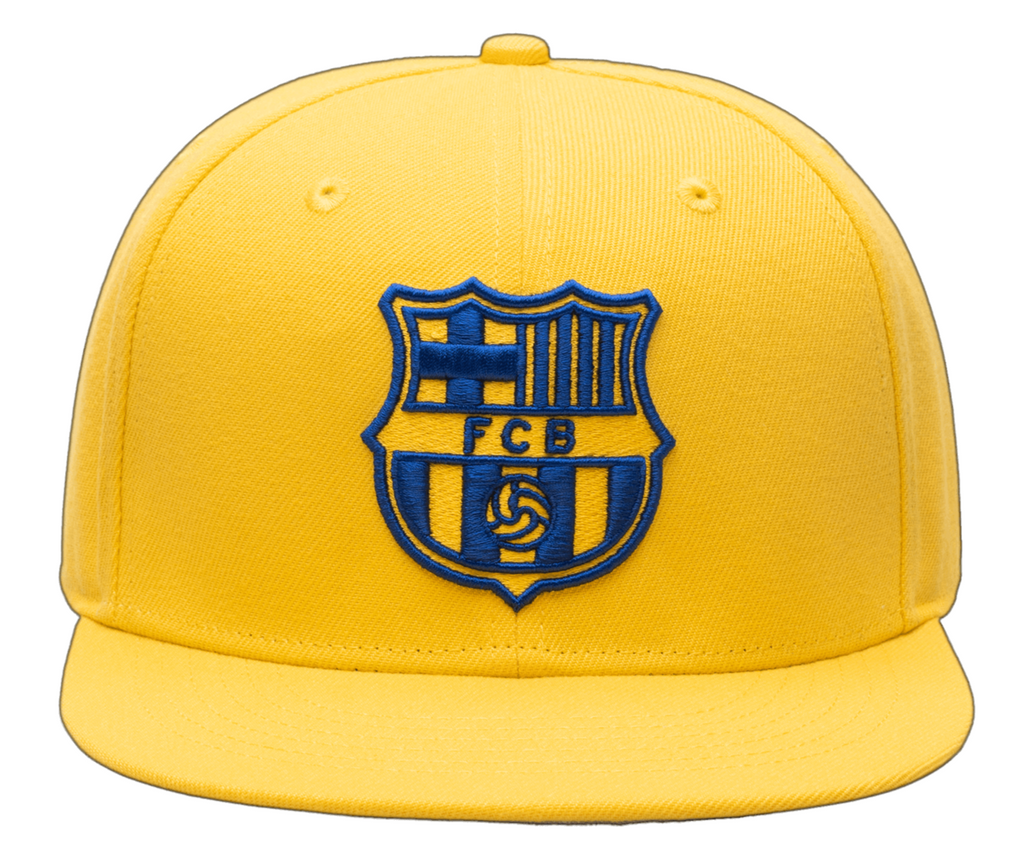 FC BARCELONA RETRO CAPSULE Snapback HAT- Cyber Yellow product image 1, provided for visual reference and product detail