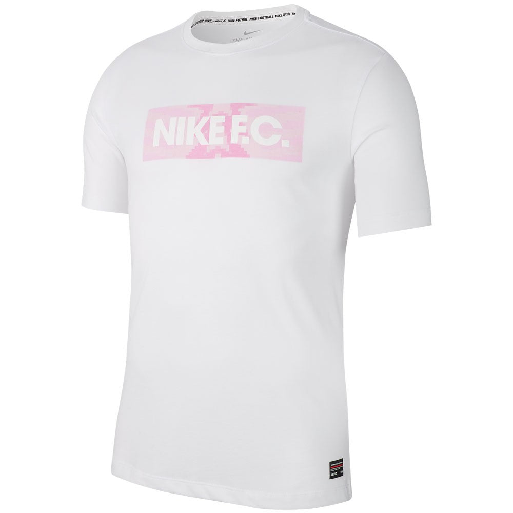 NIKE F.C. DRI-FIT T-Shirt - PINK//WHITE product image 1, provided for visual reference and product detail review