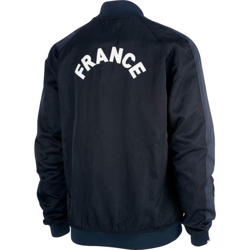 Nike Men France Bomber Jacket 20/21 - Black/White product image 2, provided for visual reference and product detail review
