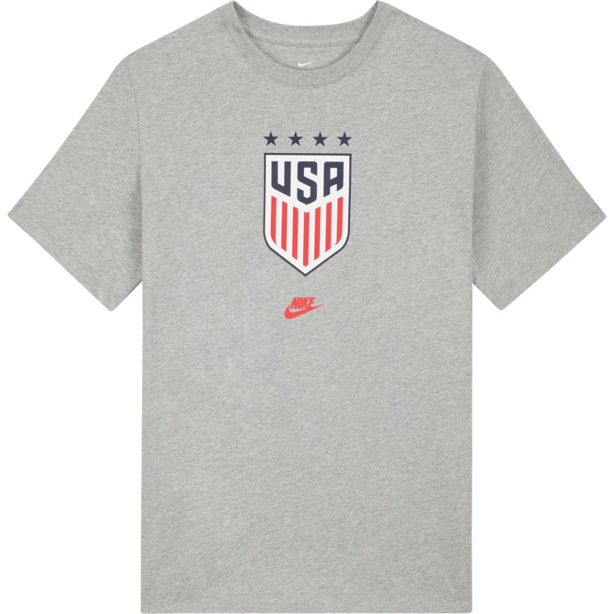 Nike Men USWNT 4-Star Crest T-Shirt - Grey product image 1, provided for visual reference and product detail review