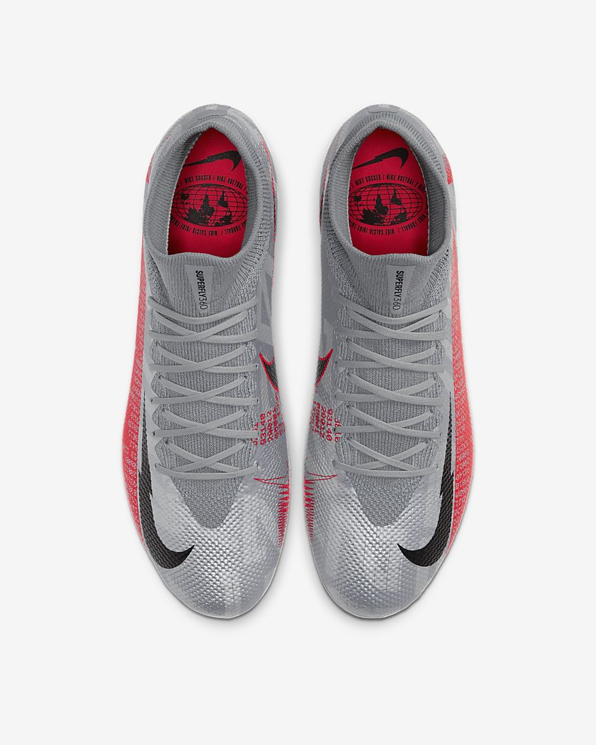Nike Mercurial Superfly 7 Pro FG- Metallic Grey/Laser Crimson product image 5, provided for visual reference and product
