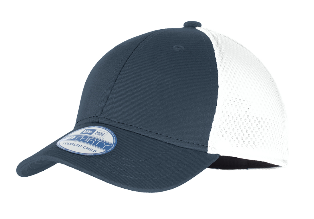 New Era® - Youth Stretch Mesh Cap-Deep Navy/White product image 1, provided for visual reference and product detail review