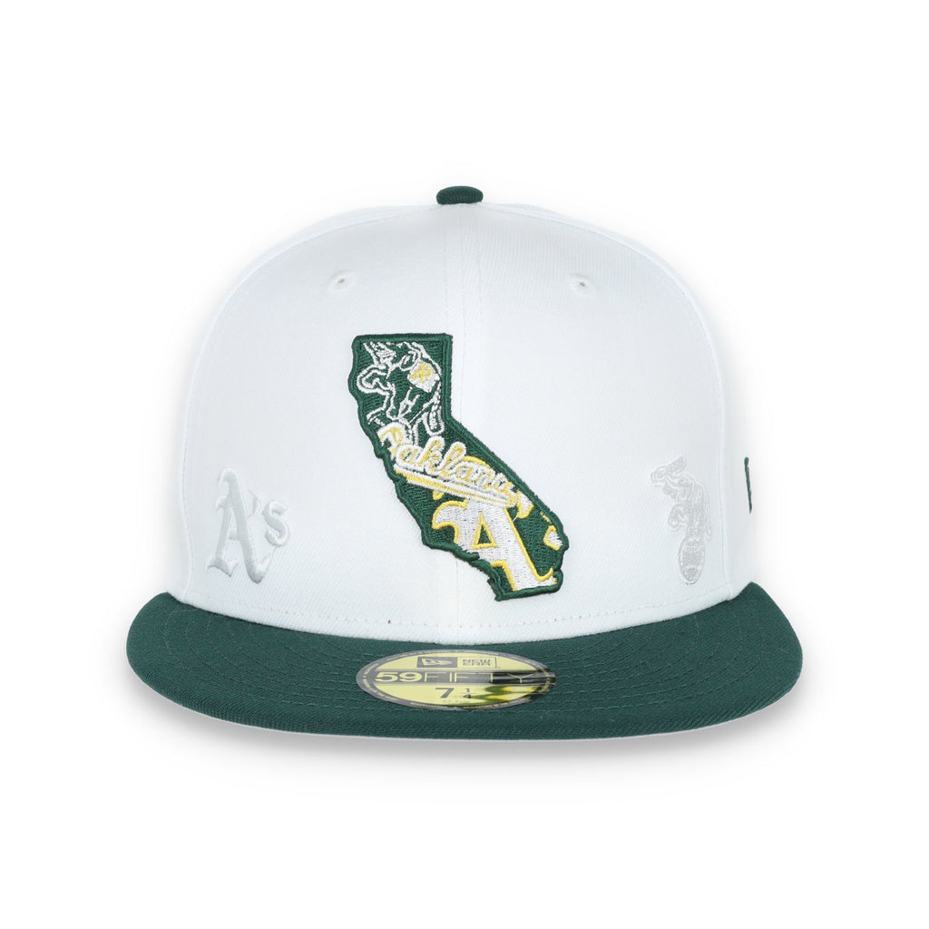 New Era Oakland Athletics State View E1 59FIFTY-White/Green product image 2, provided for visual reference and product