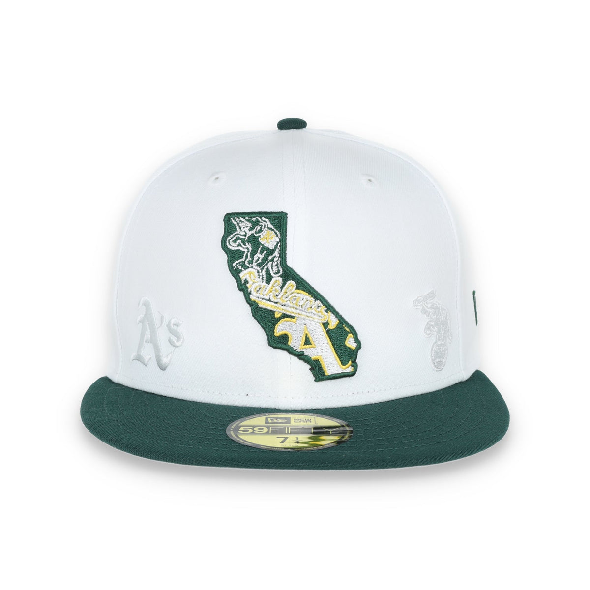 New Era Oakland Athletics State View E1 59FIFTY-White/Green product image 2, provided for visual reference and product