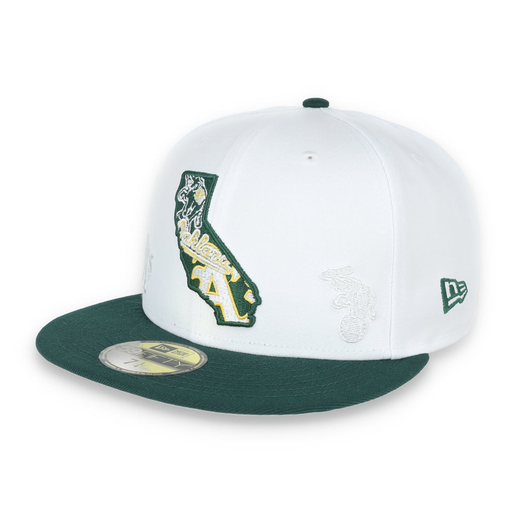 New Era Oakland Athletics State View E1 59FIFTY-White/Green product image 3, provided for visual reference and product