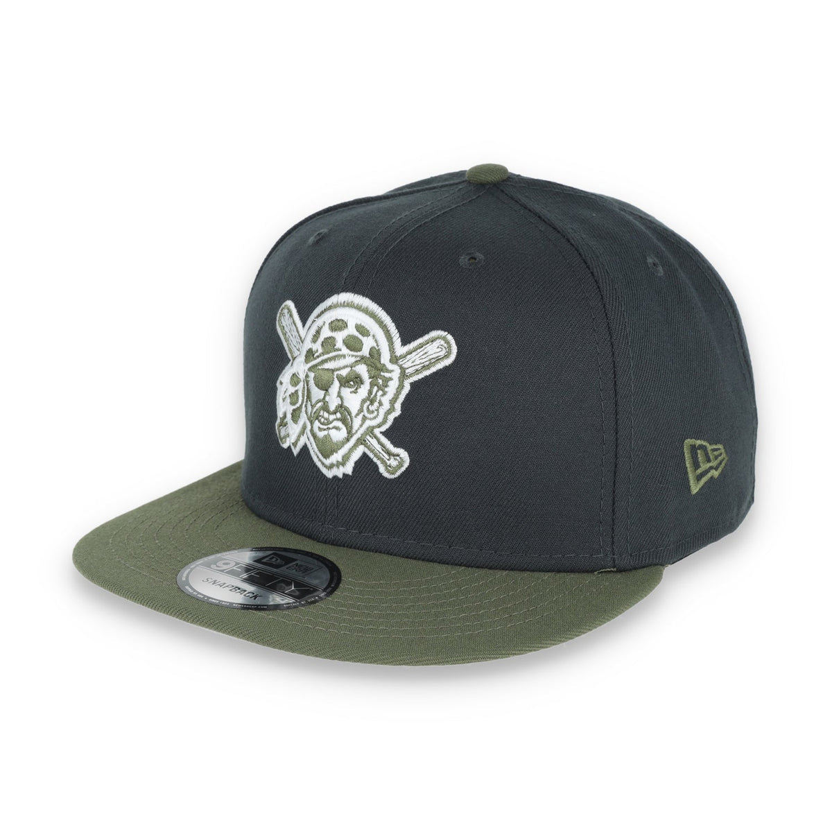 New Era Pittsburgh Pirates 2-Tone Color Pack 9FIFTY Snapback Hat - Grey/Olive product image 3, provided for visual reference