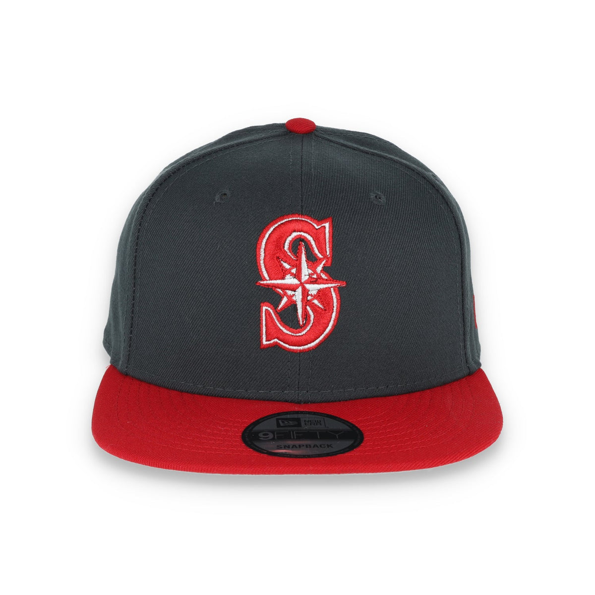 New Era Seattle Mariners 2-Tone Color Pack 9FIFTY Snapback Hat-Grey/Scarlet product image 2, provided for visual reference