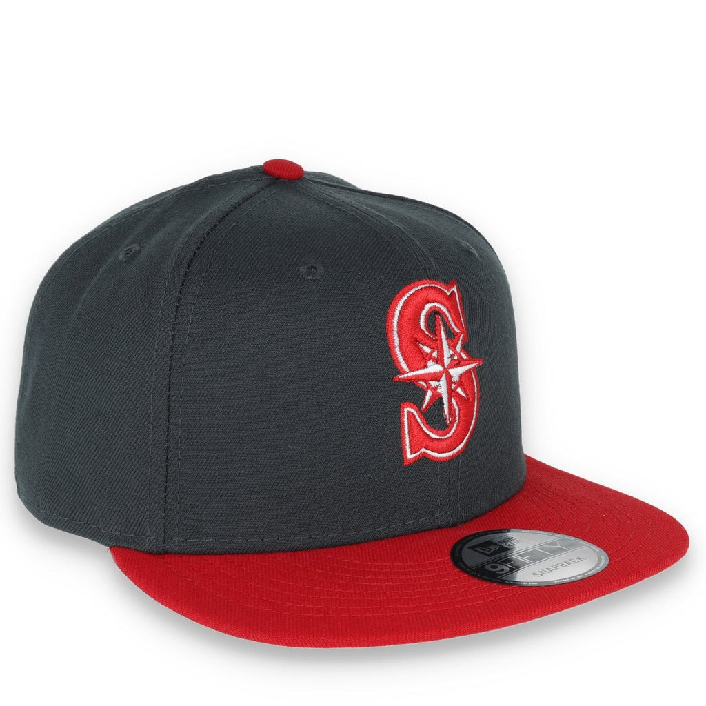 New Era Seattle Mariners 2-Tone Color Pack 9FIFTY Snapback Hat-Grey/Scarlet product image 1, provided for visual reference