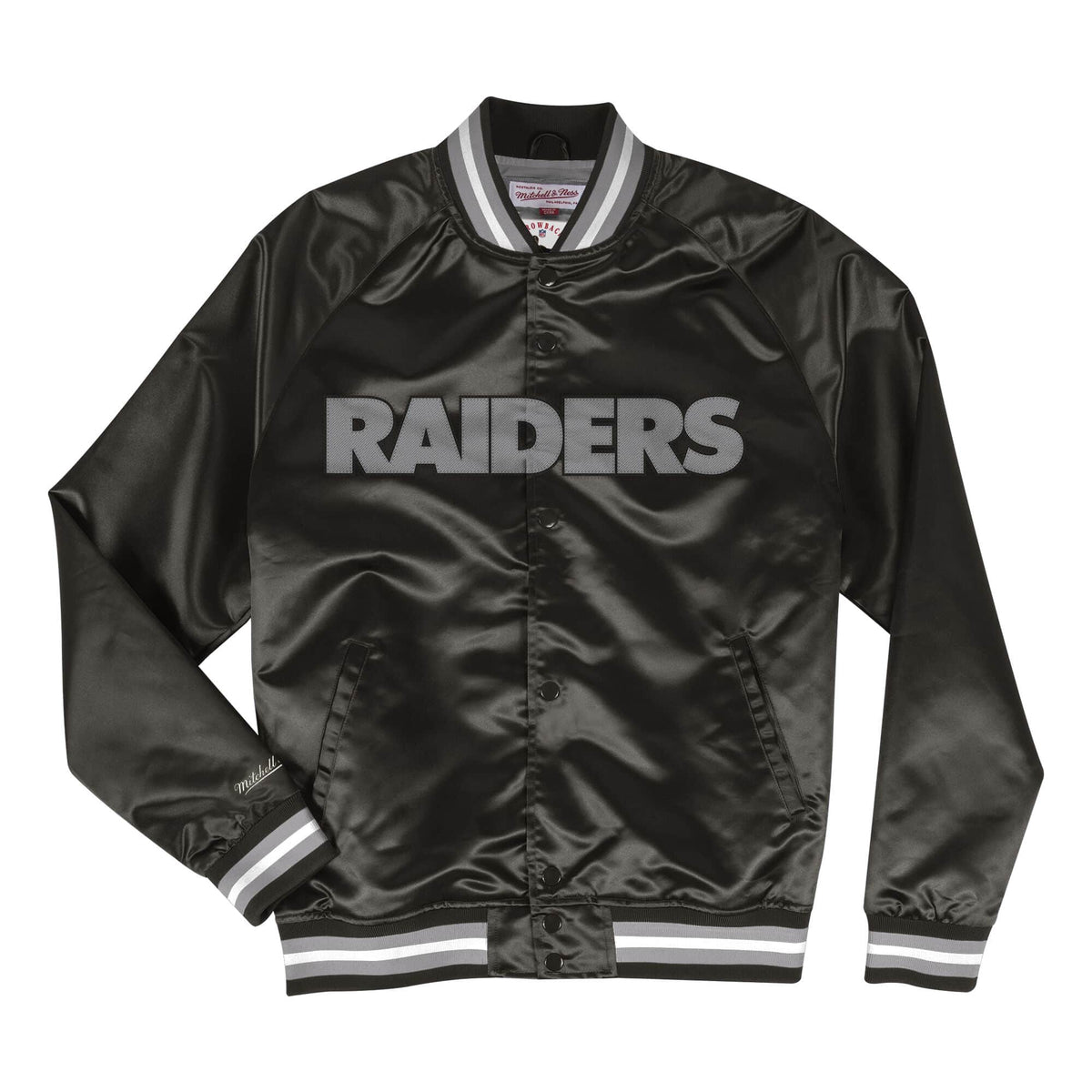 Mitchell & Ness Lightweight Satin Jacket Oakland Raiders product image 1, provided for visual reference and product detail