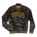 Mitchell & Ness San Francisco 49ers Lightweight Satin Jacket-Black/Gold product image 1, provided for visual reference and
