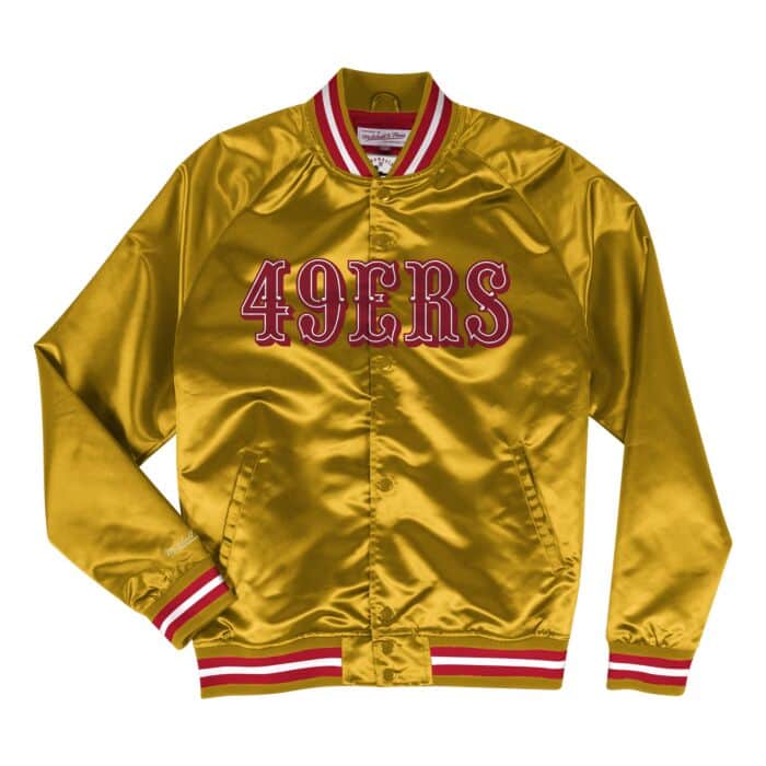 Mitchell & Ness San Francisco 49ers Lightweight Satin Jacket-Gold product image 1, provided for visual reference and product