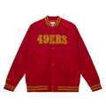 Mitchell & Ness San Francisco 49ers Lightweight Satin Jacket-RED product image 1, provided for visual reference and product