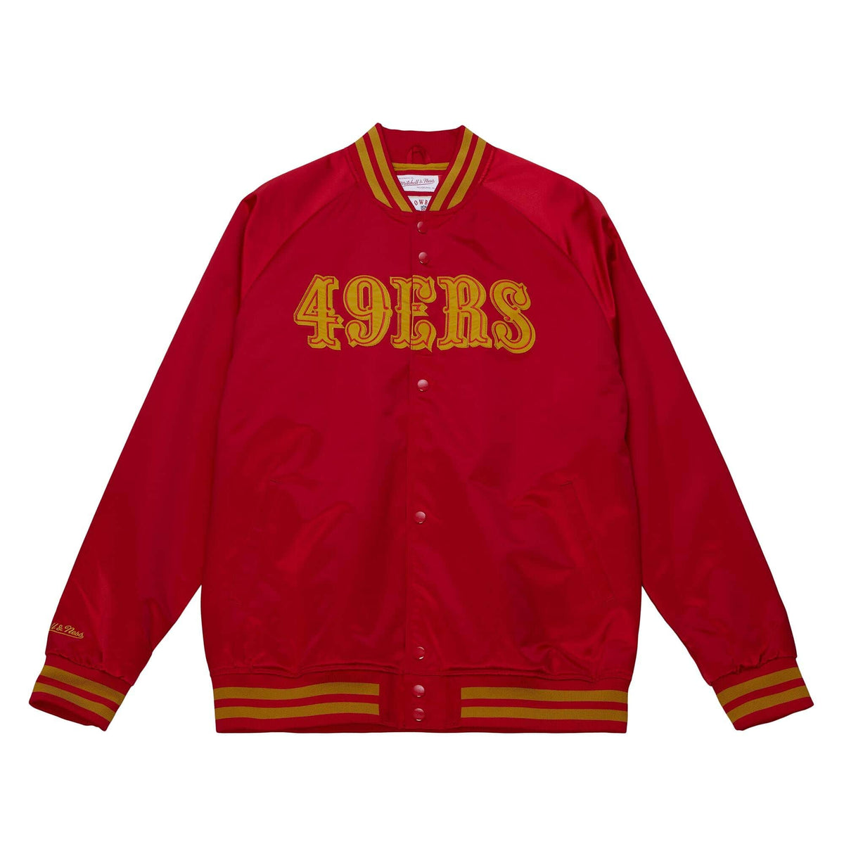 Mitchell & Ness San Francisco 49ers Lightweight Satin Jacket-RED product image 1, provided for visual reference and product
