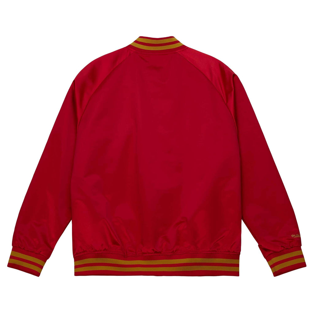 Mitchell & Ness San Francisco 49ers Lightweight Satin Jacket-RED product image 2, provided for visual reference and product