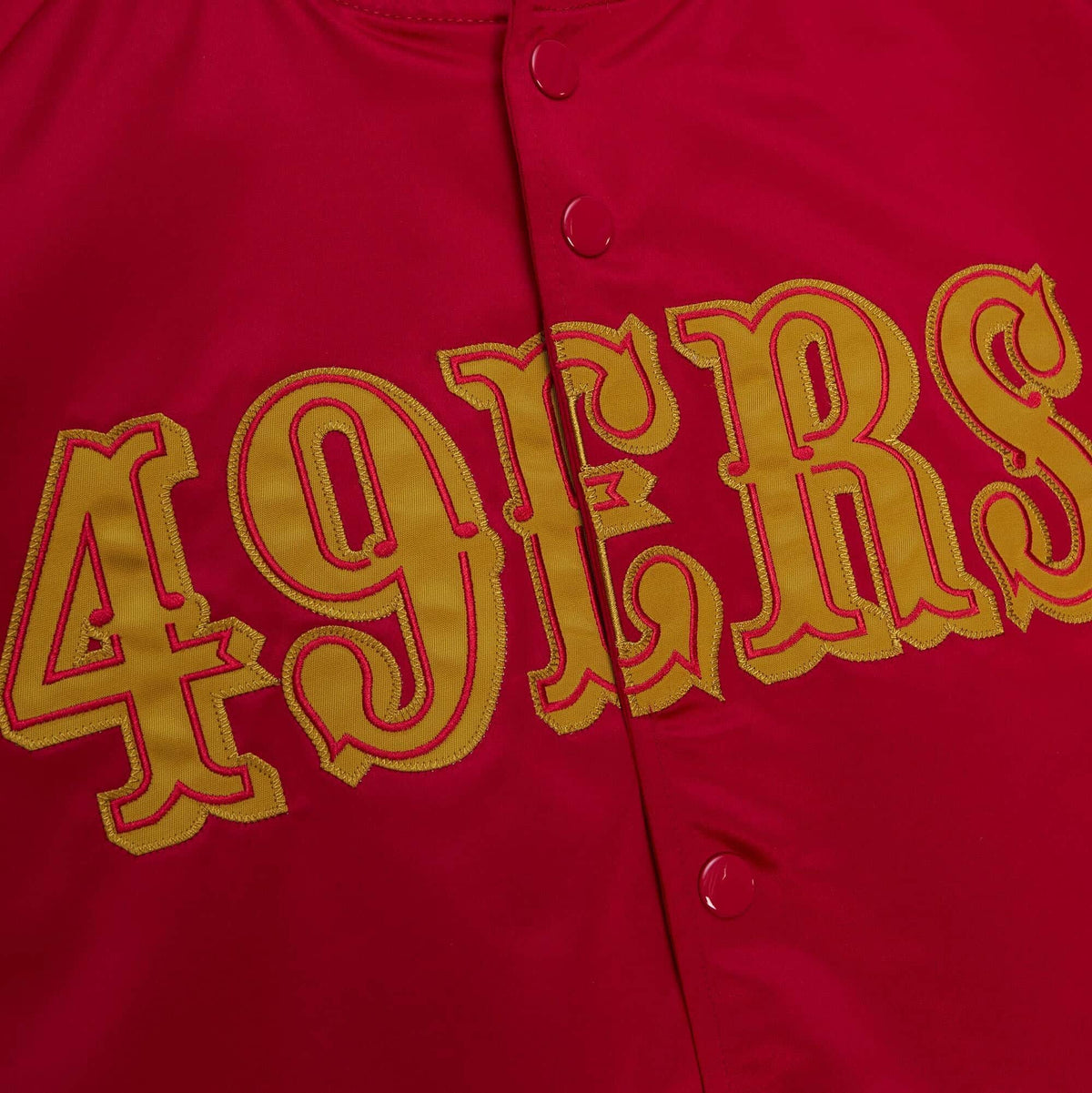 Mitchell & Ness San Francisco 49ers Lightweight Satin Jacket-RED product image 3, provided for visual reference and product