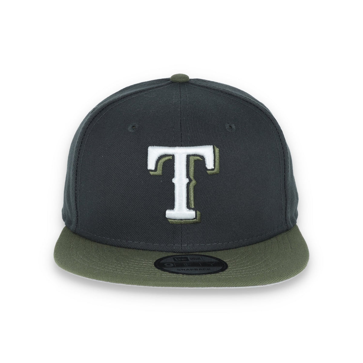 New Era Texas Rangers 2-Tone Color Pack Snapback Hat - Grey/Olive product image 2, provided for visual reference and product