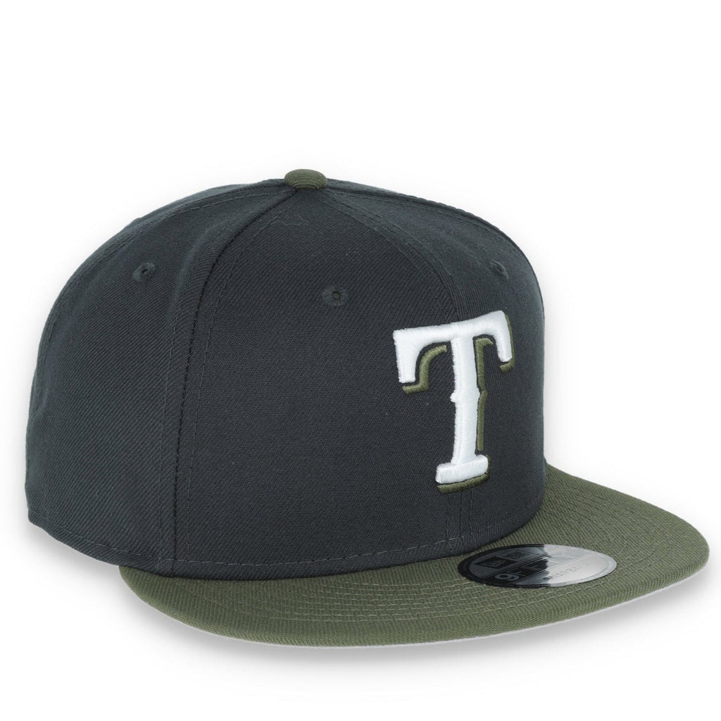 New Era Texas Rangers 2-Tone Color Pack Snapback Hat - Grey/Olive product image 1, provided for visual reference and product