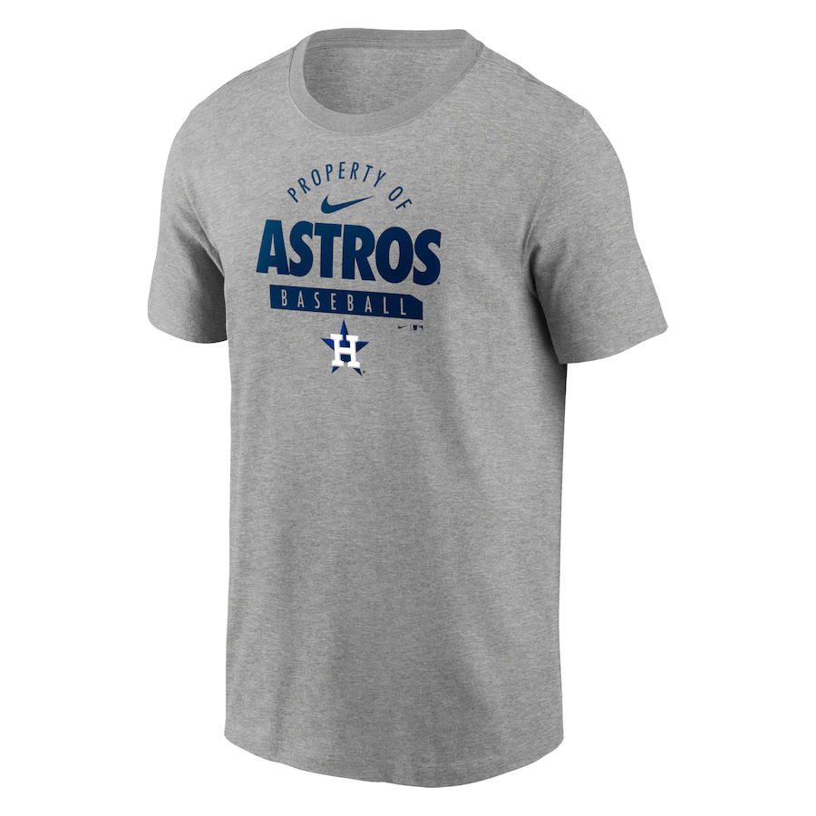 Nike Houston Astros Gray Primetime Property Of Practice T-Shirt- Heathered Gray product image 1, provided for visual