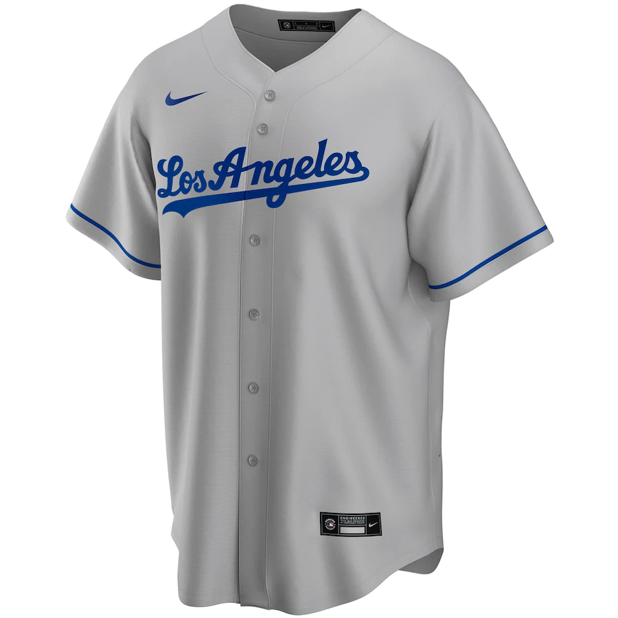 Nike Men Los Angeles Dodgers Gray Alternate 2020 Replica Team Jersey product image 1, provided for visual reference and