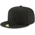 Los Angeles Dodgers New Era Basic 59Fifty Fitted-Black/Black product image 1, provided for visual reference and product