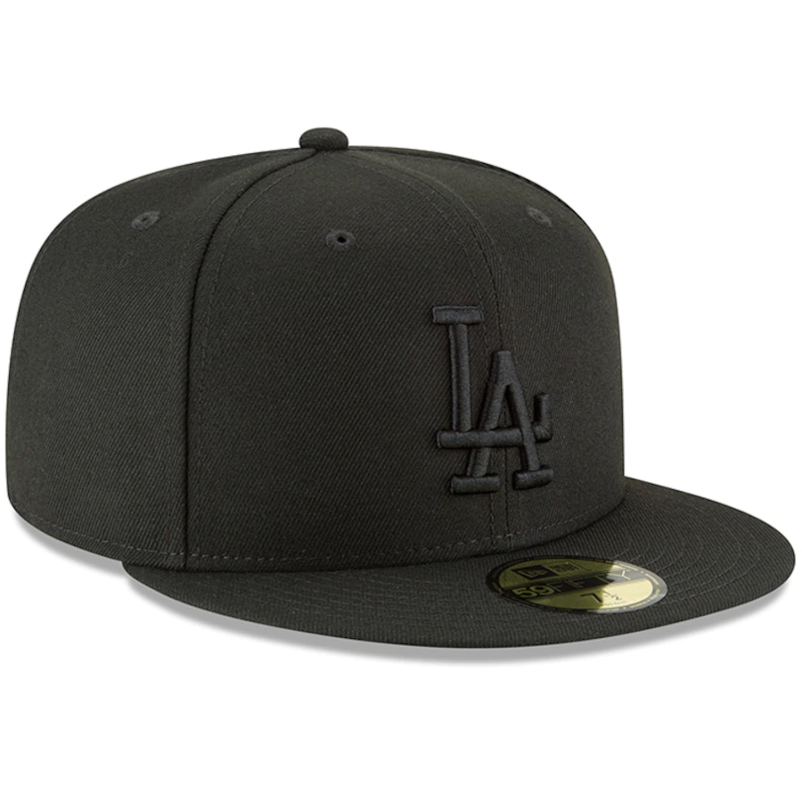 Los Angeles Dodgers New Era Basic 59Fifty Fitted-Black/Black product image 4, provided for visual reference and product