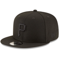Pittsburgh Pirates New Era Black on Black 9FIFTY Team Snapback Adjustable Hat - Black product image 1, provided for visual