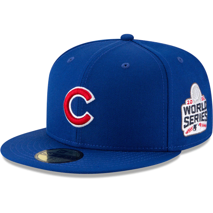 Chicago Cubs New Era 2016 World Series Wool 59FIFTY Fitted Hat - Royal product image 1, provided for visual reference and