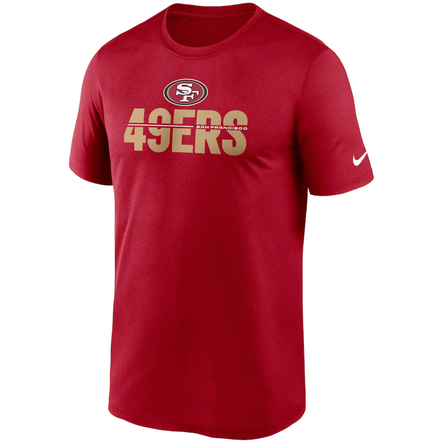 Nike San Francisco 49ers Legend Microtype Performance T-Shirt - Scarlet- Scarlet product image 1, provided for visual