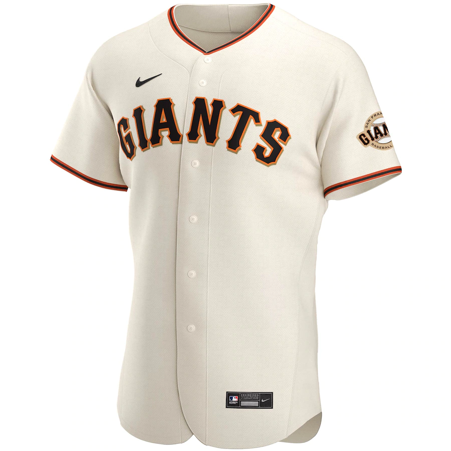 Nike Men San Francisco Giants Home Authentic Team Logo Jersey-Cream product image 1, provided for visual reference and