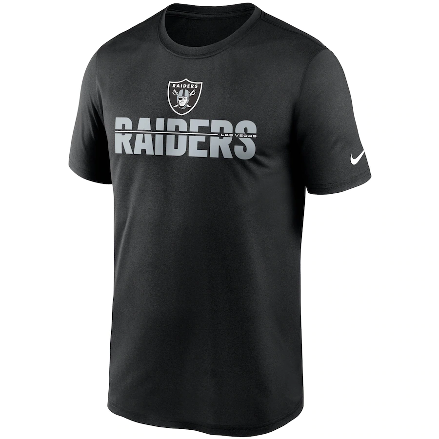 Nike Las Vegas Raiders Legend Microtype Performance T-Shirt - Black product image 1, provided for visual reference and