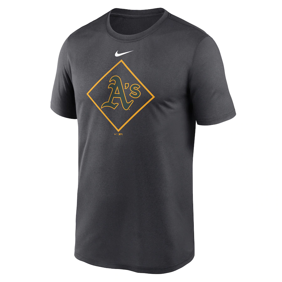 Nike Oakland Athletics Team Diamond Icon Performance T-Shirt - Grey product image 1, provided for visual reference and
