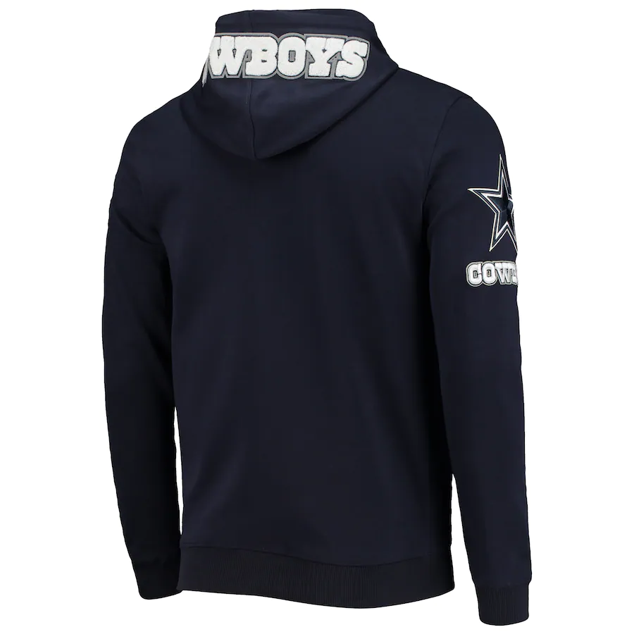 Pro Standard Dallas Cowboys Zipper Hoody-Navy product image 2, provided for visual reference and product detail review