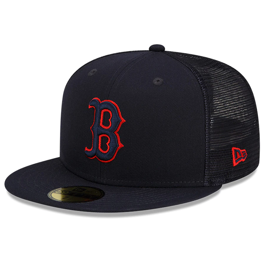 New Era Boston Red Sox 2022 Batting Practice 59FIFTY Fitted Hat - Navy product image 1, provided for visual reference and